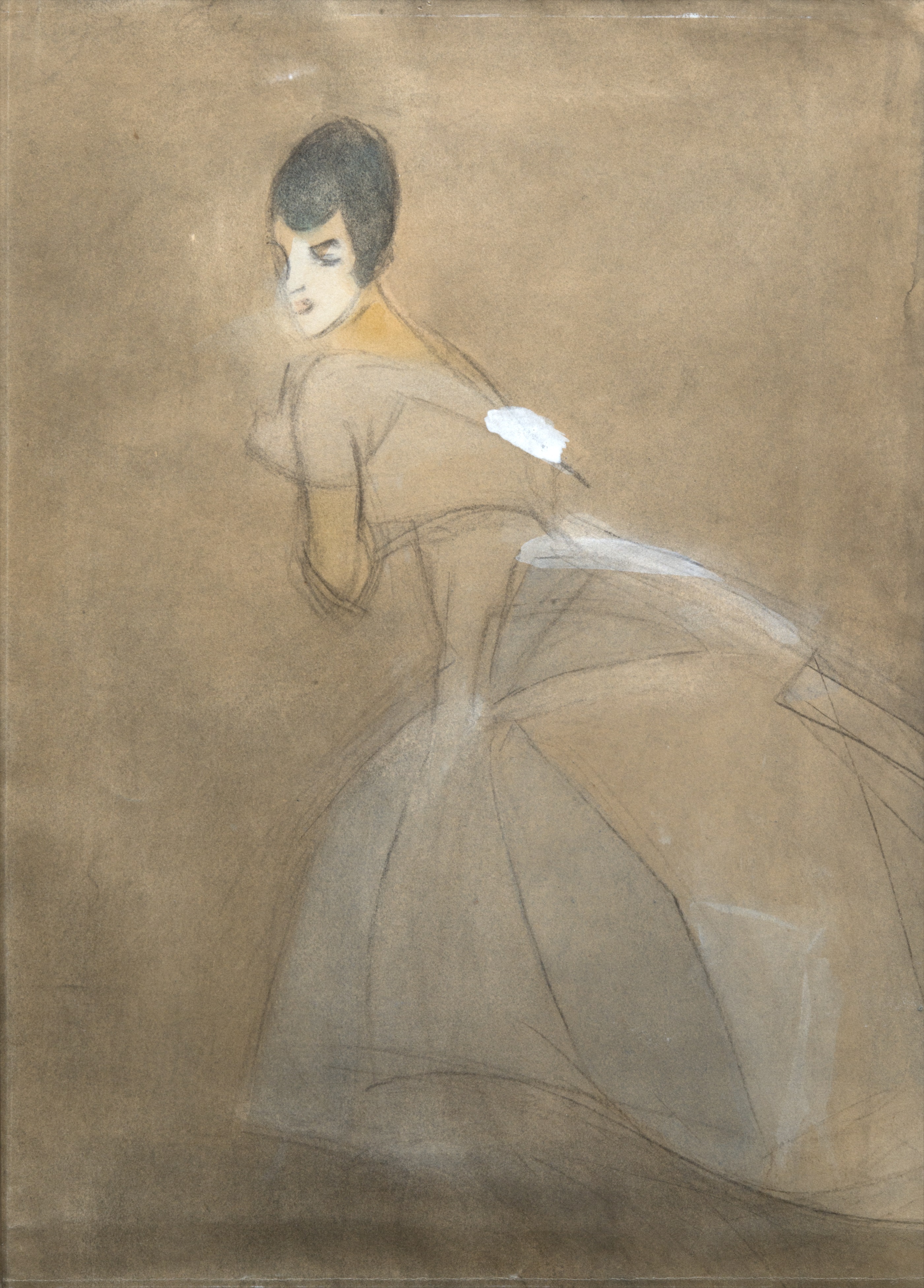Helene Schjerfbeck: The Fleeing Countess, 1917, coal, watercolour and gouach on paper, Villa Gyllenberg / Signe and Ane Gyllenberg Foundation. Photo: Matias Uusikylä.